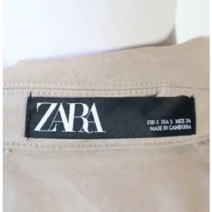 ZARA Beige Trench Coat Belted Suede Feel Classic Jacket Preppy Minimalist Small thumbnail 8