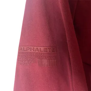 Alphalete Cropped Hoodie Burgundy Maroon Athleisure Gym Sweatshirt‎ Sz Medium thumbnail 3