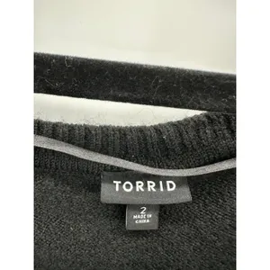 Torrid Womens‎ Black Tan Knit Sweater Sz 2x Cozy Oversized Lounge Casual thumbnail 5
