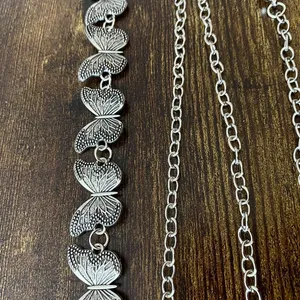 Silver Y2K Butterfly Fairycore Waist Chain Belt, Fits 13 to 35 Inches, X7GA1370 thumbnail 7