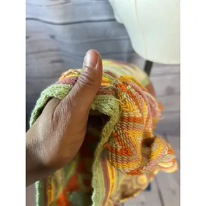 Handmade Crochet Aztec Boho Bucket Multicolor Fringe Crossbody/shoulder Bag thumbnail 7