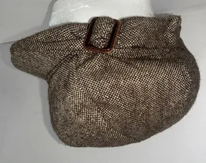 Vtg Y2K Nine West Newsboy‎ Hat Tweed Cap Retro Wool Blend Buckle Detail Preppy thumbnail 1