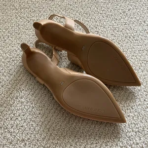 NEW Calvin Klein Slingback Nude Pumps Heels Wrap Around Kitten Mary Janes Sz 8 thumbnail 6