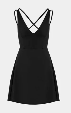 Halara Crisscross Backless Flare Mini Slip Dance Active Dress S NWT thumbnail 1