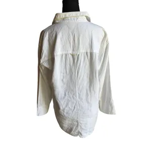 Old Navy Linen Blend White Tunic Cover Up Shirt Small Coastal Beach Resort thumbnail 4
