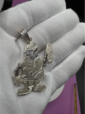 925 Sterling Silver Baseball Player Sports Charm Pendant, No Stone Silver thumbnail 6