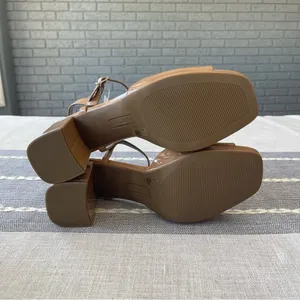 NWT Worthington Lessing Block Heel Sandals Square Toe Camel Tan Size 10 thumbnail 6
