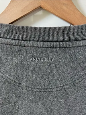 Anine Bing Dallas Ramona Sweatshirt University of Dallas in Washed Black NWT thumbnail 4