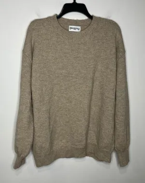 Princess Polly tan crewneck sweater balloon sleeves‎ women's size 4 oversized thumbnail 1