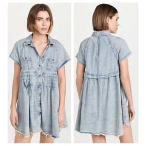 NEW Free People Ronnie Denim Dress Size Small thumbnail 11