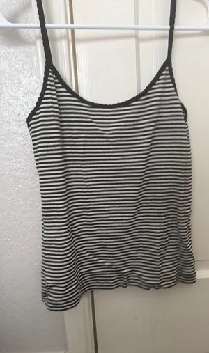 Brandy Melville Tank Striped Black White thumbnail 1