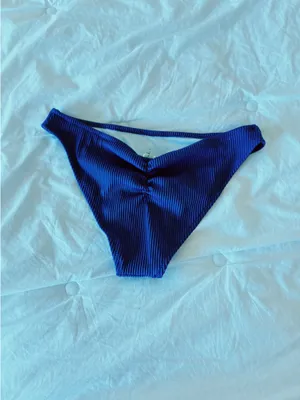 Ribbed Navy Blue Bikini Bottoms thumbnail 2