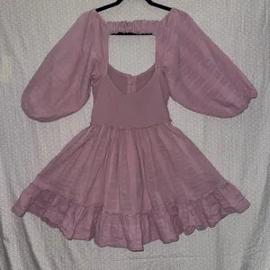 Free People Violet Smocked Square Neck Puff Sleeve Mini Dress‎ Size S thumbnail 3