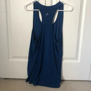 Women’s blue racer back workout tank thumbnail 4