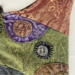 Rising International Embroidered Peace Sign Patchwork Boho Hobo Bag thumbnail 3