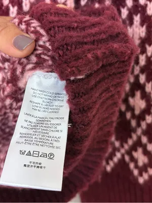 Maeve Anthropologie Sigfried Sweater M Pink Burgundy Fair Isle Knit Wool Blend thumbnail 8