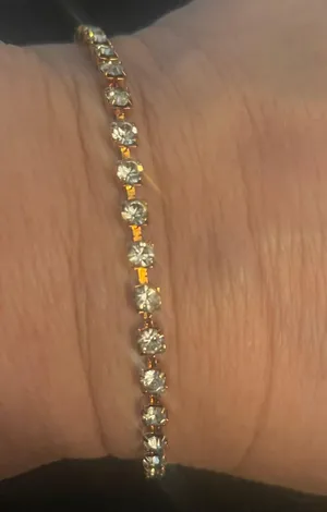Vintage Gold Plated Tennis Bracelet thumbnail 2