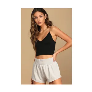 FREE PEOPLE Cozy Soft Comfy Casual Harem Lounge Sweat Shorts in Light Grey XS thumbnail 2