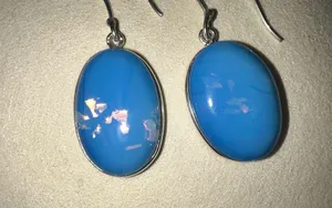 925 Silver Doublet Opal Gemstone Handmade Drop Dangle Earrings Jewelry Gift 1.72" thumbnail 3