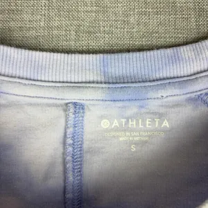 Athleta Sweatshirt Womens Small Blue Tie Dye Crewneck Raglan Fleece Pullover thumbnail 3