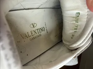 Valentino Garavani White Leather Studded Lace-Up Sneakers with gold Sz 6.5 thumbnail 4