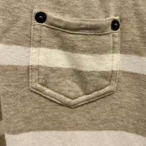 VTG Lauren Ralph Lauren Petite Small Beige‎ Striped Quarter Zip Cotton Pullover thumbnail 4