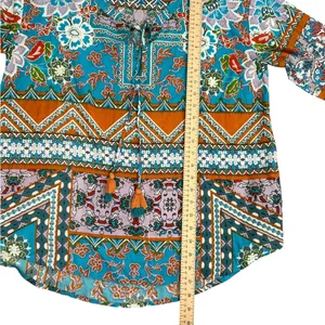 Orientique Naturally Australian Blouse Blue Size 8 thumbnail 7