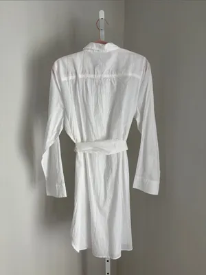 J. Crew Cover-Up Classic White Button-Front Shirt Dress Sz XXL Lightweight Airy thumbnail 5