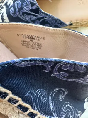 Johnny Was Navy Floral Espadrille Mules thumbnail 11