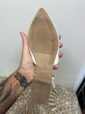 a new day Cream Pearl-Embellished Pointed Slingback Flats thumbnail 3