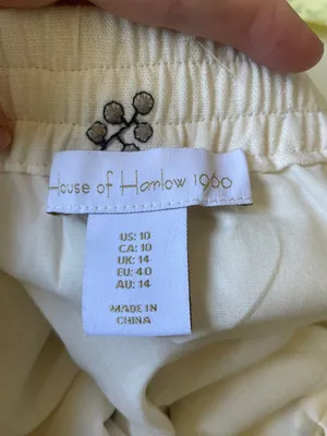 House of Harlow 1960 Embroidered Linen Blend Skirt Size 10 New Without Tag Cream thumbnail 12