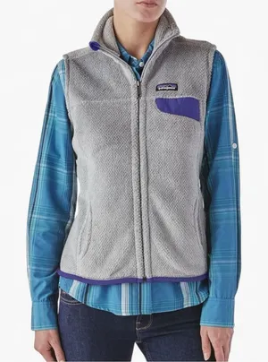 Patagonia Re-Tool Vest Women’s M Gray Purple Fleece Gorpcore Outdoor Hiking thumbnail 1