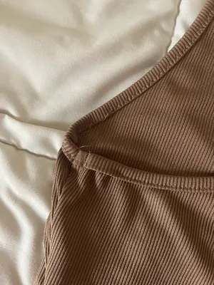 SHEIN brown racer back crop top thumbnail 3