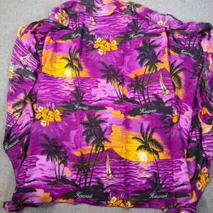 Hawaii Purple Floral Vacation Wrap Sarong 68" x 44" Palm Tree Tropical thumbnail 1
