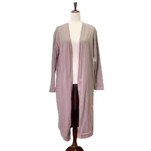 NWT Three Bird Nest Mocha Long Duster Cardigan Size Large 100% Cotton Open Front thumbnail 5