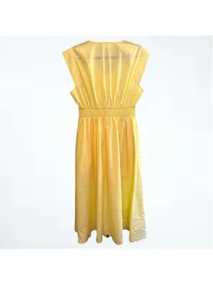 Entro Women’s Cap Sleeve Zip Front Midi Dress in Yellow Size S thumbnail 3