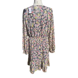 LOFT NWT Floral Print Long Sleeve Ruffle‎ Hem Dress Large Tall thumbnail 6