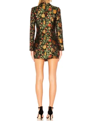 Lovers Friends Ally Dress Metallic Structured Floral Suitdress Jacket Coat Mini thumbnail 2