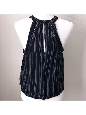 Mossimo Navy Tank Top Blouse Medium Blue thumbnail 2