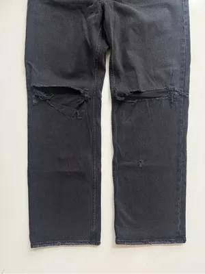 Abercrombie & Fitch The 90s Baggy Low Rise Distressed Jeans Black Size 28/6 thumbnail 4