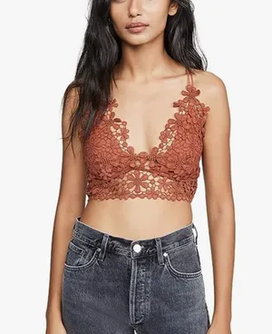 Free People Women's Miss Dazie Bralette, Coconut Shell, Brown Size L thumbnail 1