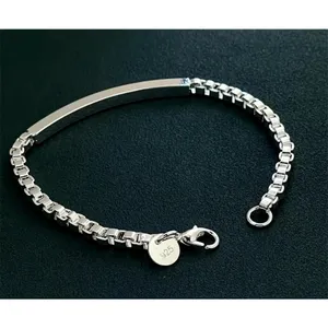 Solid Box Chain Bracelet | 925 Sterling‎ Silver thumbnail 6