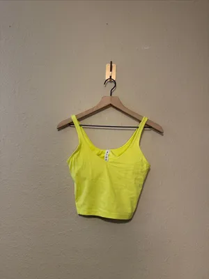 Lululemon Align Crop Tank Top Yellow Size 6 thumbnail 2