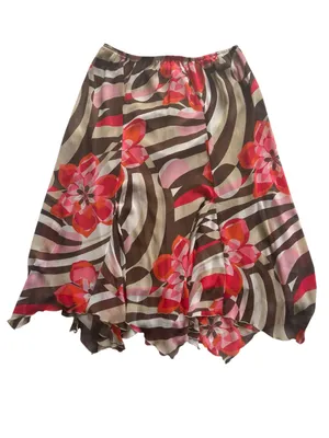 Y2K Whimsigoth Boho Chic Coastal Cowgirl Handkerchief Hem Midi Skirt Size M NWT thumbnail 4