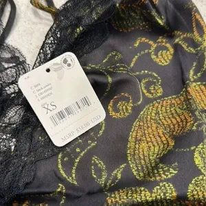 NWT Free People Off the Coast Cami Lace Black Strappy Relaxed Fit Elegant Tank thumbnail 8