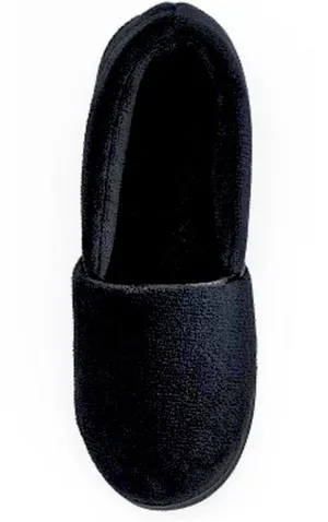 Isotoner Indoor/Outdoor Black Microterry Satin Trimmed Slippers Size 6.5-7 thumbnail 6