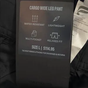 Fabletics Women's Cargo Wide Leg Pants Black Size L Pull On High Waisted Sporty thumbnail 6