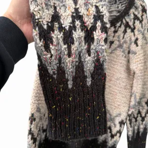 Free People Womens Love‎ Bug Nordic Fair Isle Lace Up Sweater Size L Lodgecore thumbnail 11