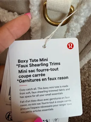 NWT Lululemon Boxy Mini Tote Bag 4.5L *Faux Shearling Trims ivory thumbnail 7