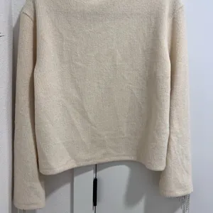 Zara Cream knitted sweater top with silver beading detail thumbnail 5
